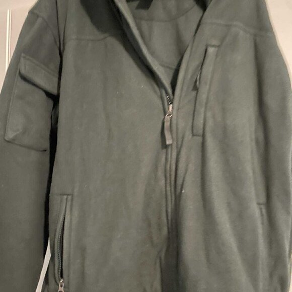 Duluth Trading Men Medium Thick Fleece Zipper Jacket Green - Picture 1 of 4